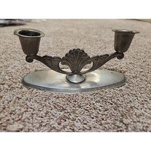 Vintage Carr Craft Solid Pewter New England‎ Candlestick Ritual/Halloween Decor